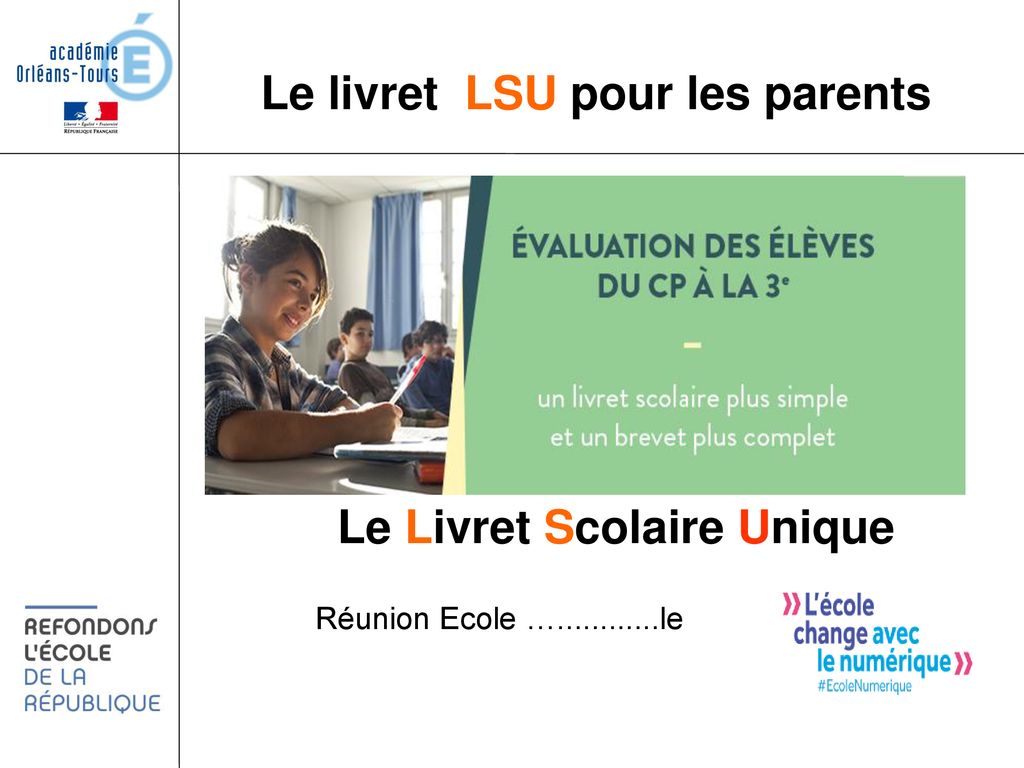 Le Livret Lsu Pour Les Parents Ppt T L Charger